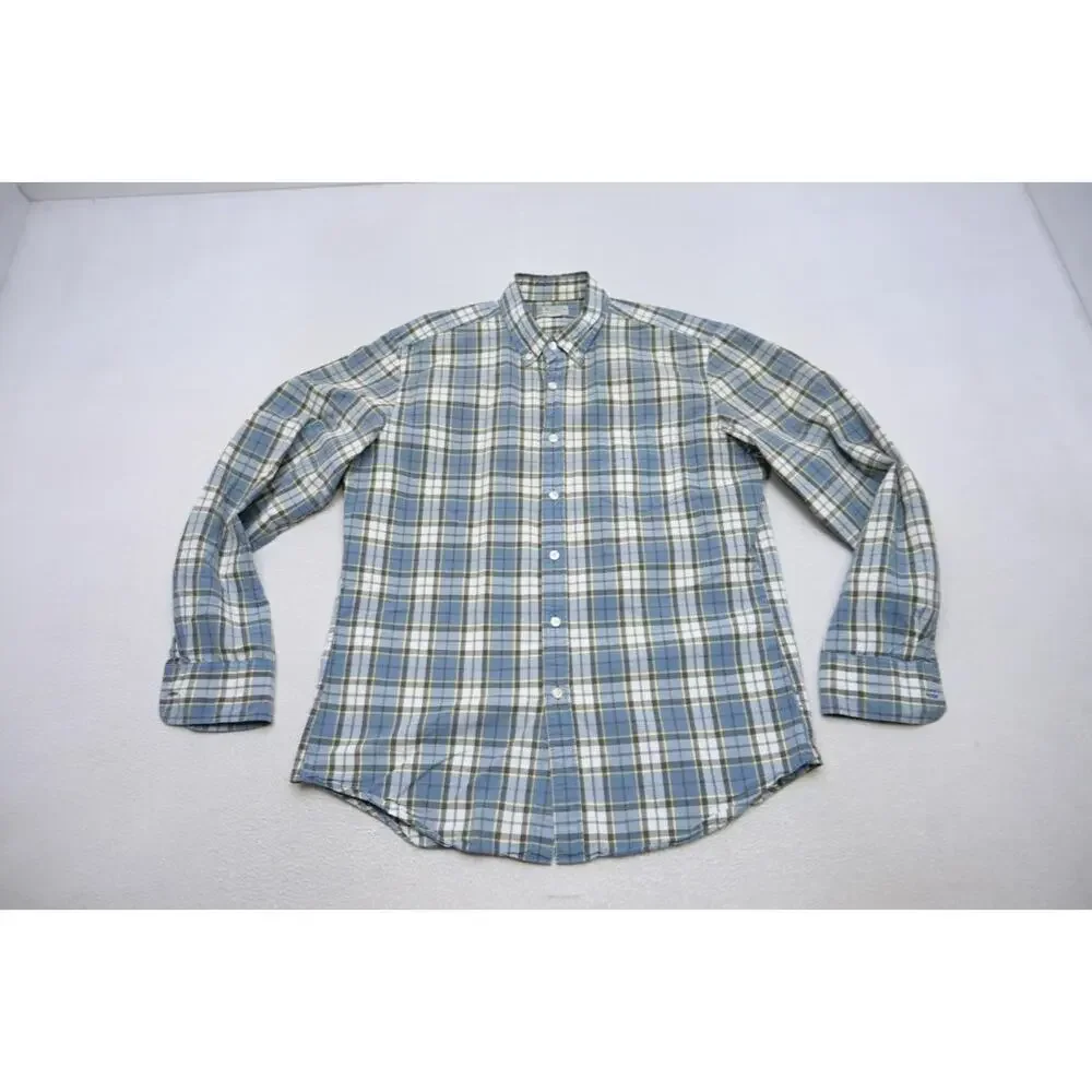 J‎ Crew Dress Shirt Classic Fit Casual Plaid Button Up Long Sleeve Mens Sz Large